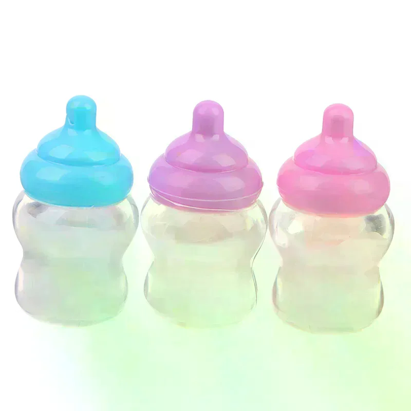 1 Pezzo Giocattolo per Bambini, Mini Biberon e Ciuccio per Bambole, Accessori Fai-da-Te per Casa delle Bambole, Colore Casuale