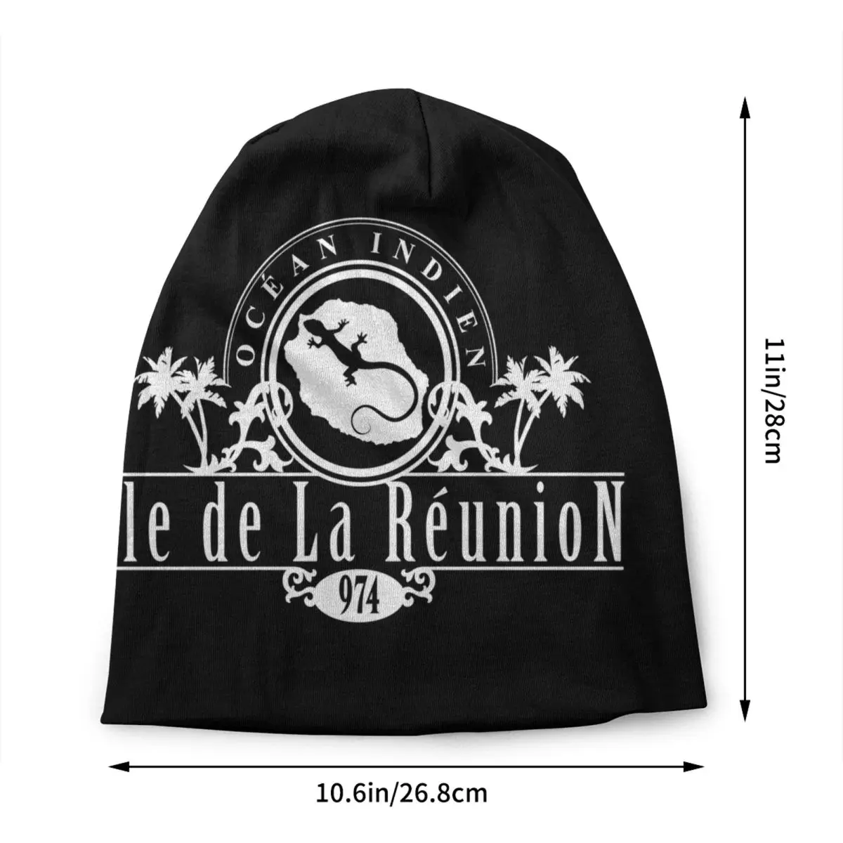 Custom La Reunion Margouillat Island Logo Skullies Beanies Caps Cool Winter Warm Men Women Knit Hat Adult Unisex Bonnet Hats