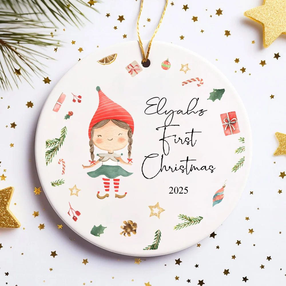 Personalized Baby's First Christmas Ornament Custom 1st Christmas Keepsake Newborn Baby Gift Baby Boy or Baby Girl Ornament