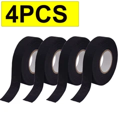 4/2PC Heat-resistant Adhesive Cloth Fabric Tape For Automotive Cable Harness Wiring Loom Electrical Tape 15M Length 19MM Width