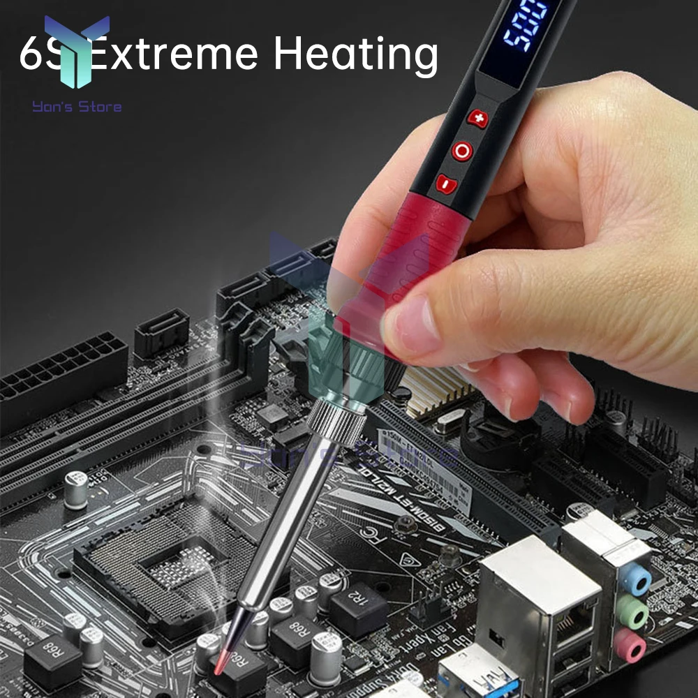 Solder listrik 80W, besi termostatik tampilan Digital LED suhu dapat diatur cocok untuk perbaikan listrik perhiasan