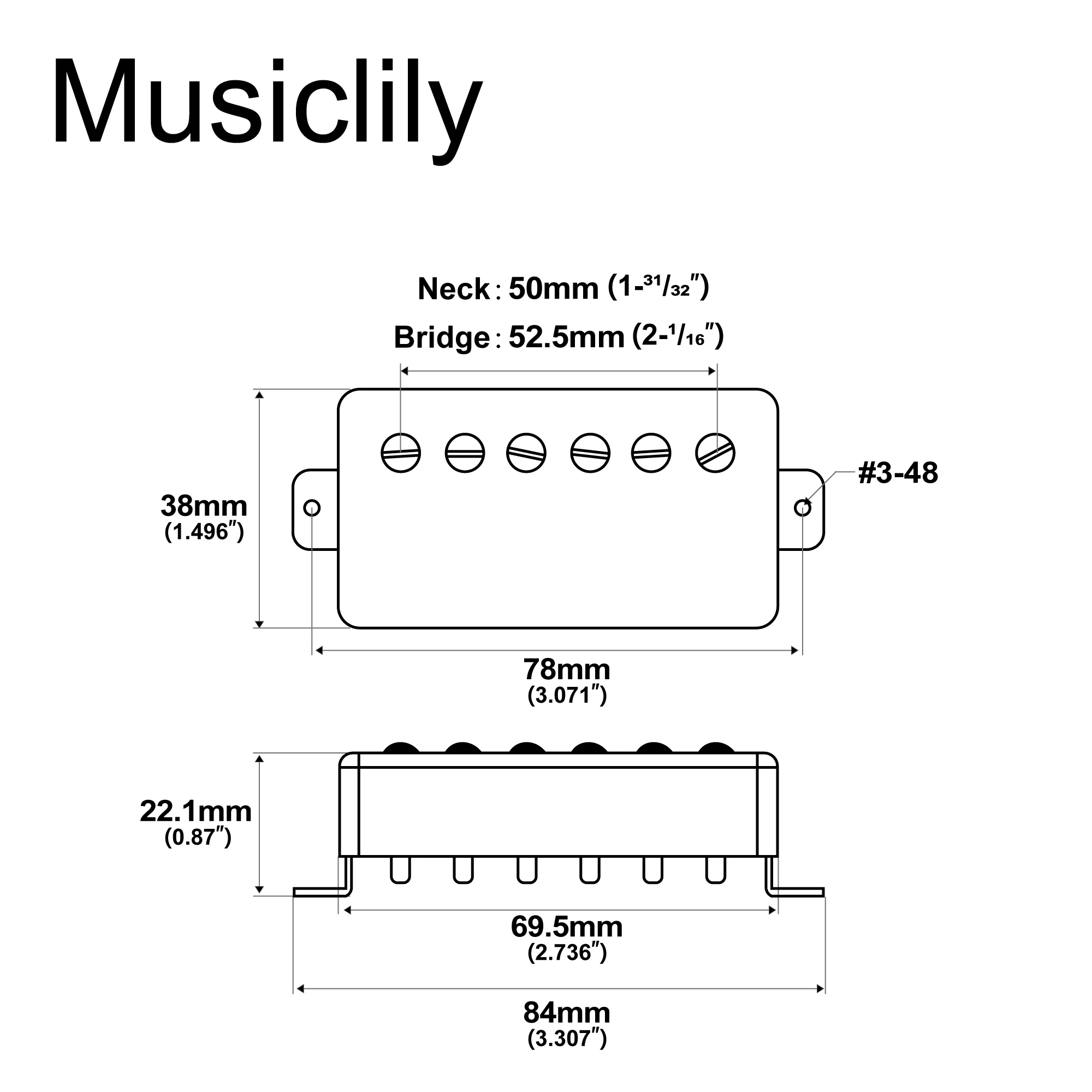 Artec LPA210 Alnico 5 Covered Humbucker Neck Bridge Pickups Set for Les Paul Style Electric Guitar, Chrome