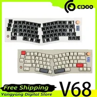 Cidoo V68 Bluetooth Triple Mode Mechanical Keyboard Gasket Aluminum Alloy Keyboard Ergonomics Accessory for Computer Via Gifts