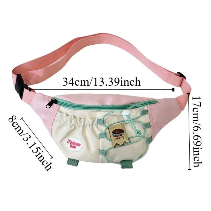 Girly Crossbody 가슴 가방 일본식 방수 스포츠 싱글 숄더 백 나일론 streetwear 러닝 허리 가방 학생