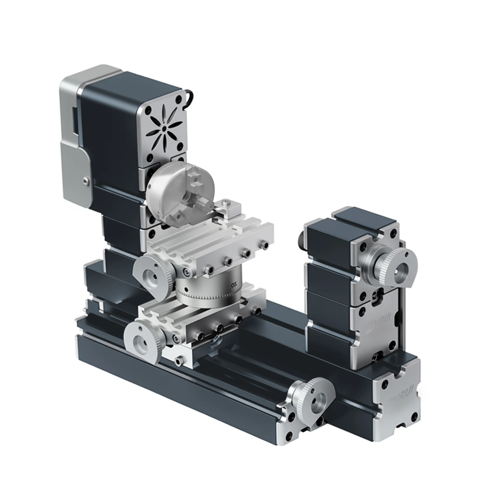 ZHRUI 60W Powerful Mini Metal DIY Rotating Lathe Machine Tools with Base 12000 rpm for Wood Soft Metals Plexiglass Plastic