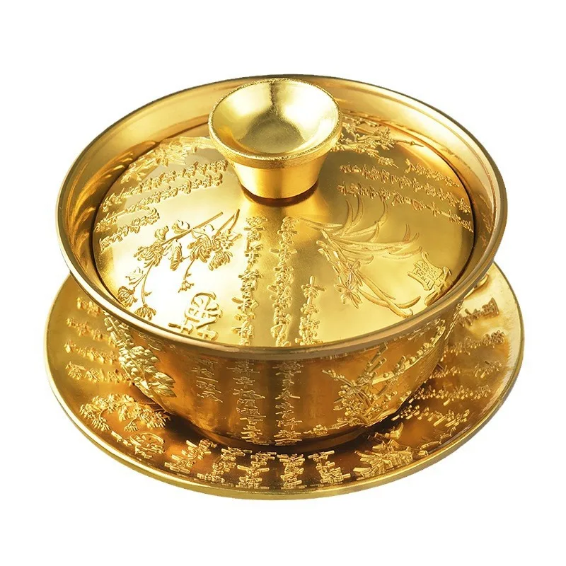 Creative Tea Set Dragon and Phoenix Tea Tureen Three-Piece Set Decoration Home Living Room Chinese Classical Crafts