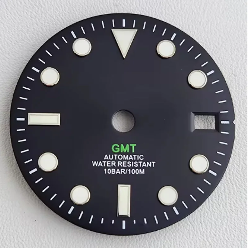 28.5 mm sterile single calendar  luminous dial for GMT NH series 34 35 36 movement mechanical watch dial accessories