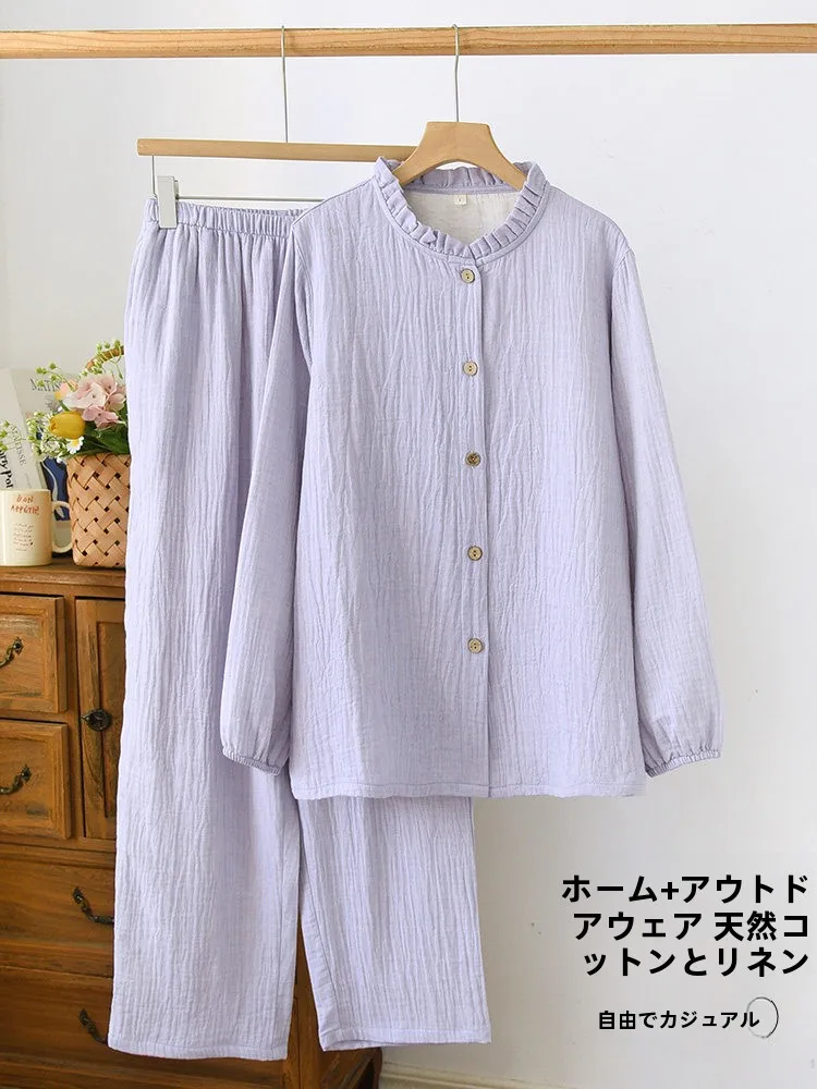 ropa-de-casa-para-mujer-primavera-2026-nueva-coleccion-algodon-y-lino-manga-larga-cuello-alto-pantalones-largos-color-morado-comoda-y-casual