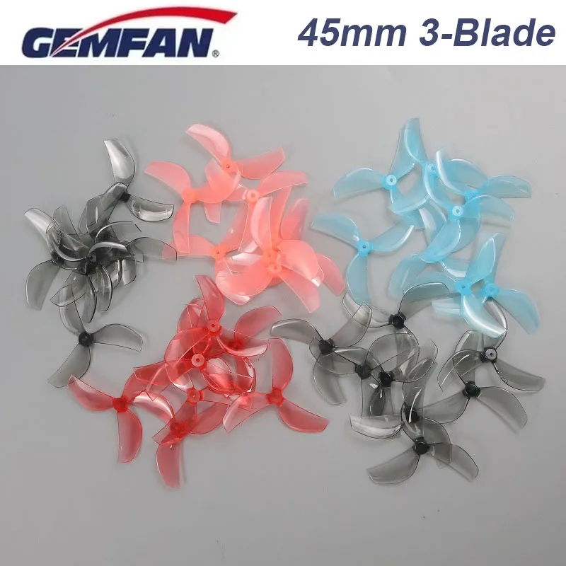 8PCS Gemfan 45mm 3-Blade PC Propeller T-Mount 1mm 1.5mm 0805 Motor For RC FPV Racing Freestyle Tinywhoop Drones Props DIY