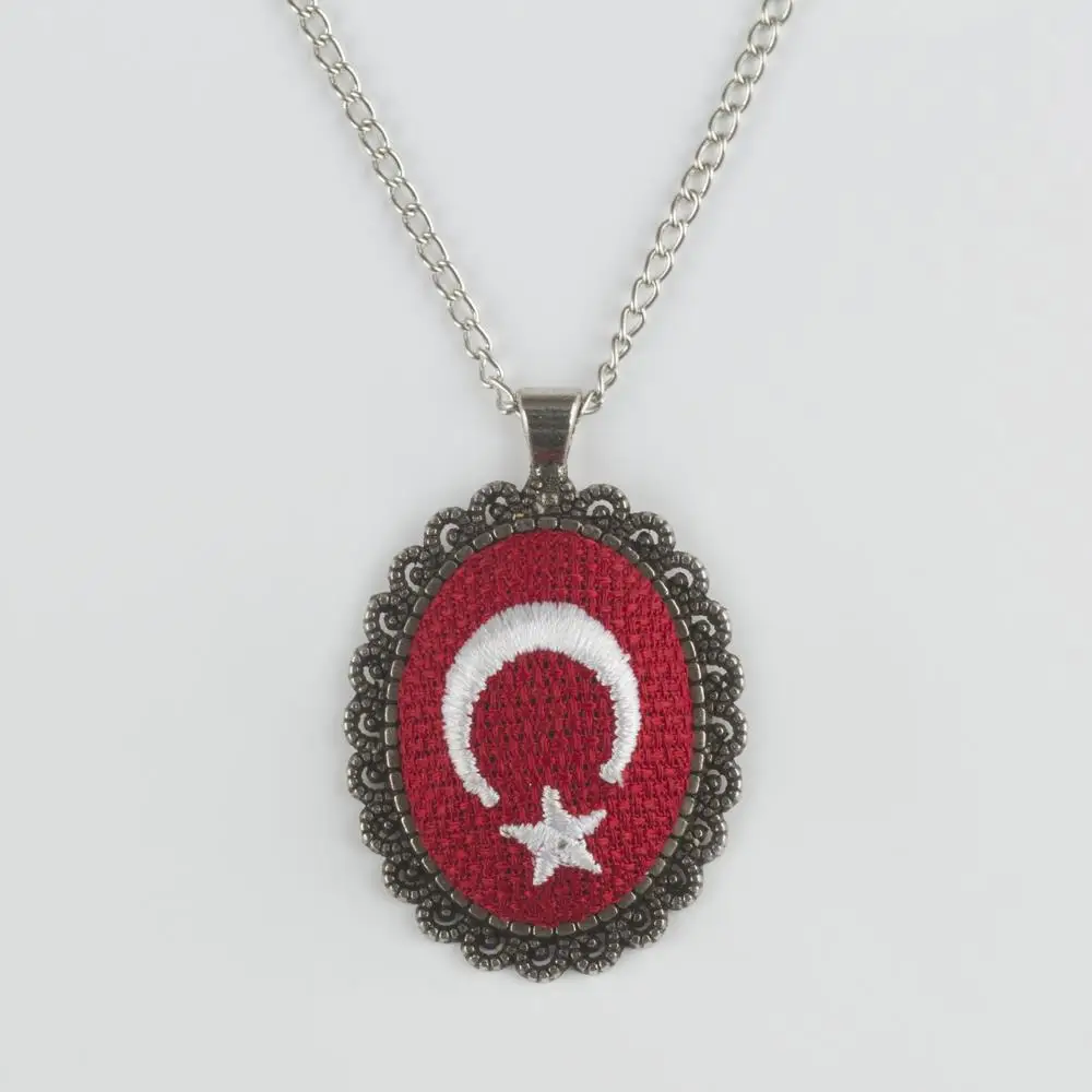 Moon Star Cross Stitch Etamin Necklace