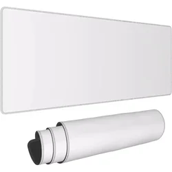 Large Solid Color All White Mouse Pad Carpet Simple Mat Gaming Cushion 100x50 Office Desk Rug Computer Table Accessory Pc Gamer