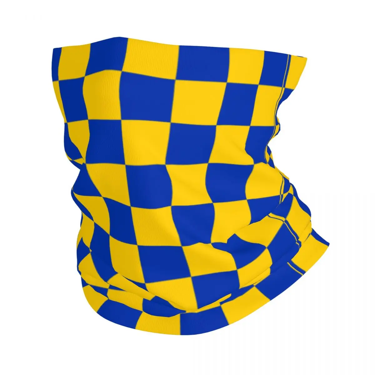 Checkerboard Plaid Yellow And Blue Bandana Neck Gaiter Balaclavas Face Mask Scarf Multi-use Headband Running Unisex Adult