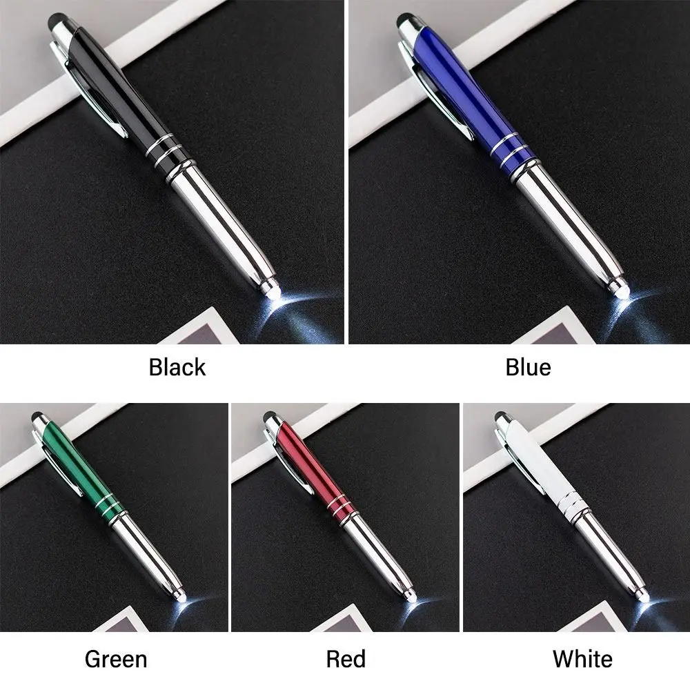 3-in-1 Multi-function Metal Capacitive Pen Portable Ballpoint Pen Outdoor Tool Pen With Light Touch Screen Pen