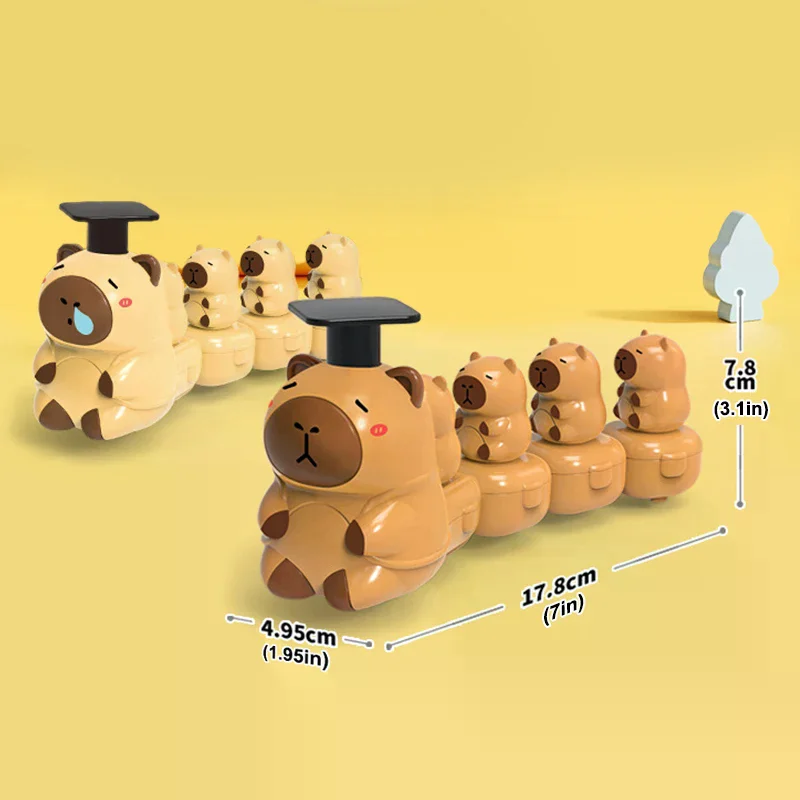 Lovely Capybara Cartoon Animals Stuffed Dolls Press Toy Car Uncompress Educational Kids Toys Holiday Gift Desktop Ornaments