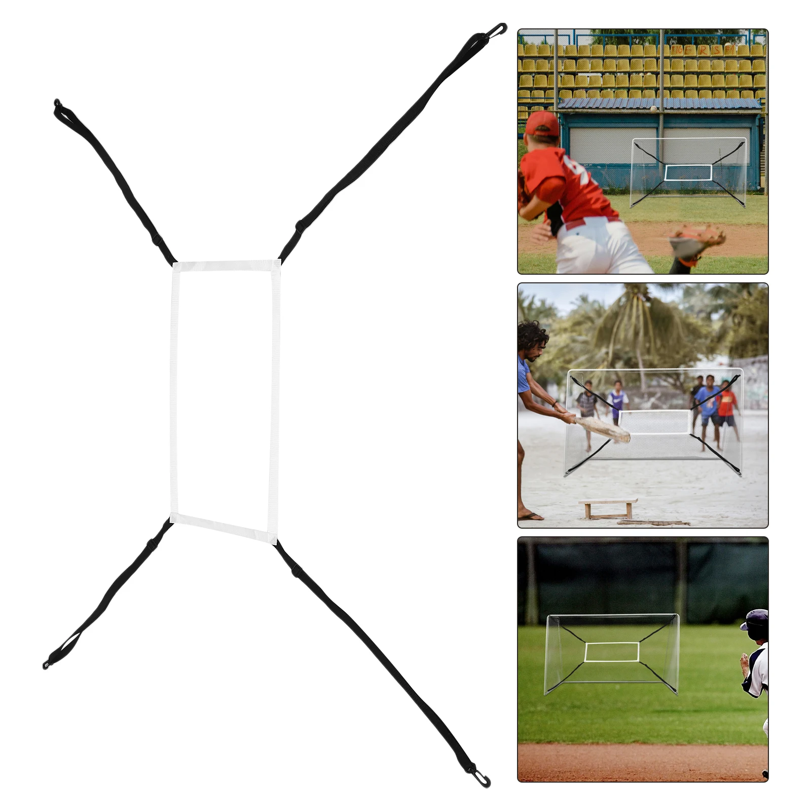 

Baseball Softball Net Adjustable Height Portable Batting Cage Softball Pitching Rubber Target for Hitting Training