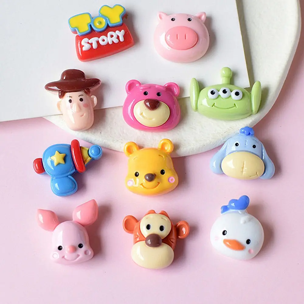 10 Pcs New Kawaii Bright faced cartoon cute animals Resin Flat Bottom Scrapbook DIY Craft For Nail 3D Decorations Jewelry A85 - Image 5