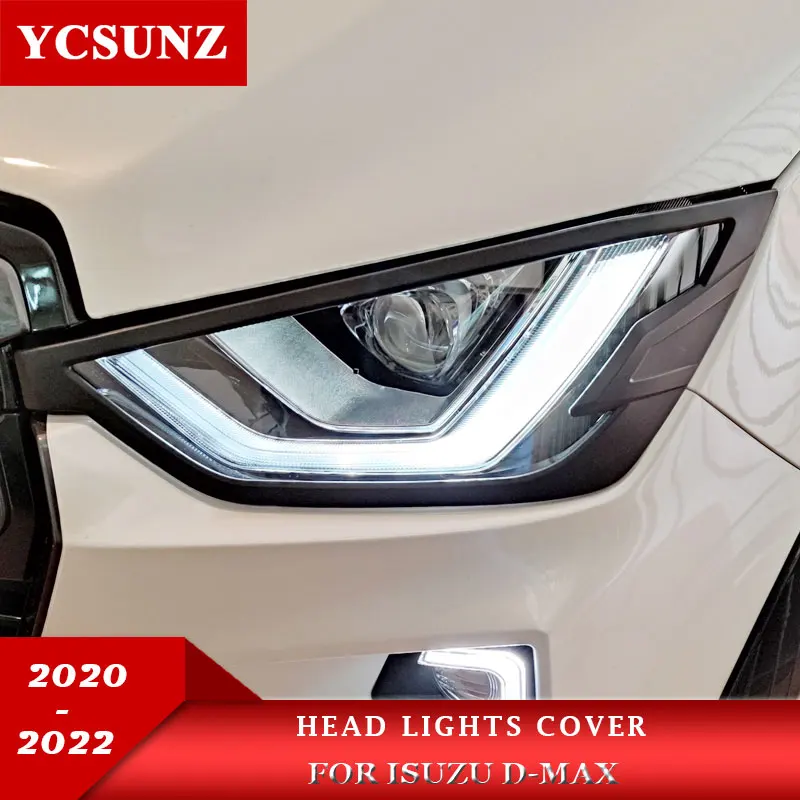 Head Lights Cover Accessories For Isuzu Dmax 2020 2021 2022 Lamp Hood Parts For D-max V-cross AT35 Safir Pick Up Truck Ycsunz