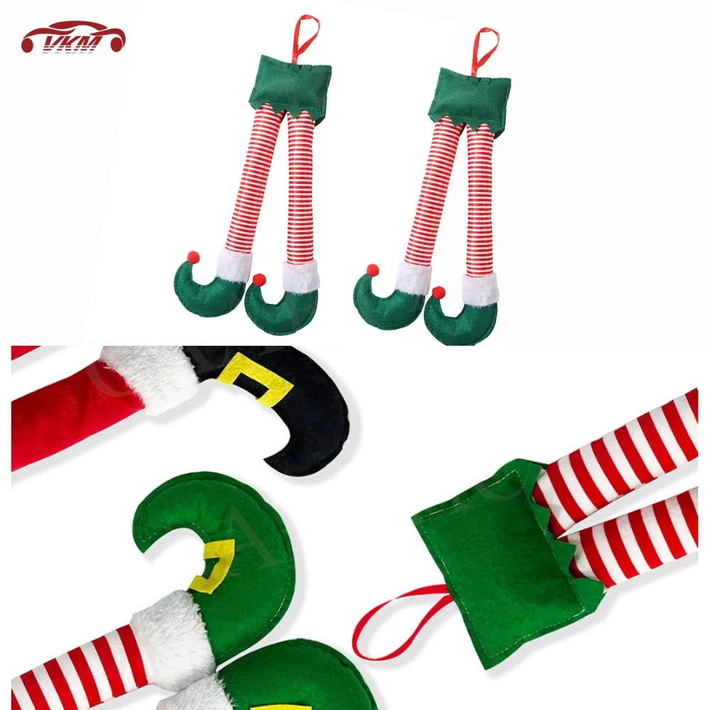 

Christmas Elf Santa Legs Car Accessories Christmas Decor New Year Navidad Noel Gift For Home Xmas Tree Pendants Ornaments Gifts