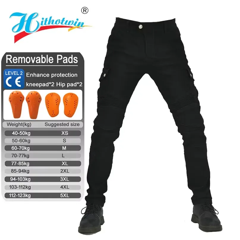 

Mens Motorcycle Riding Jeans Abrasion Resistant Protective Pants for Spring Autumn Motocross Adventure Touring Gear