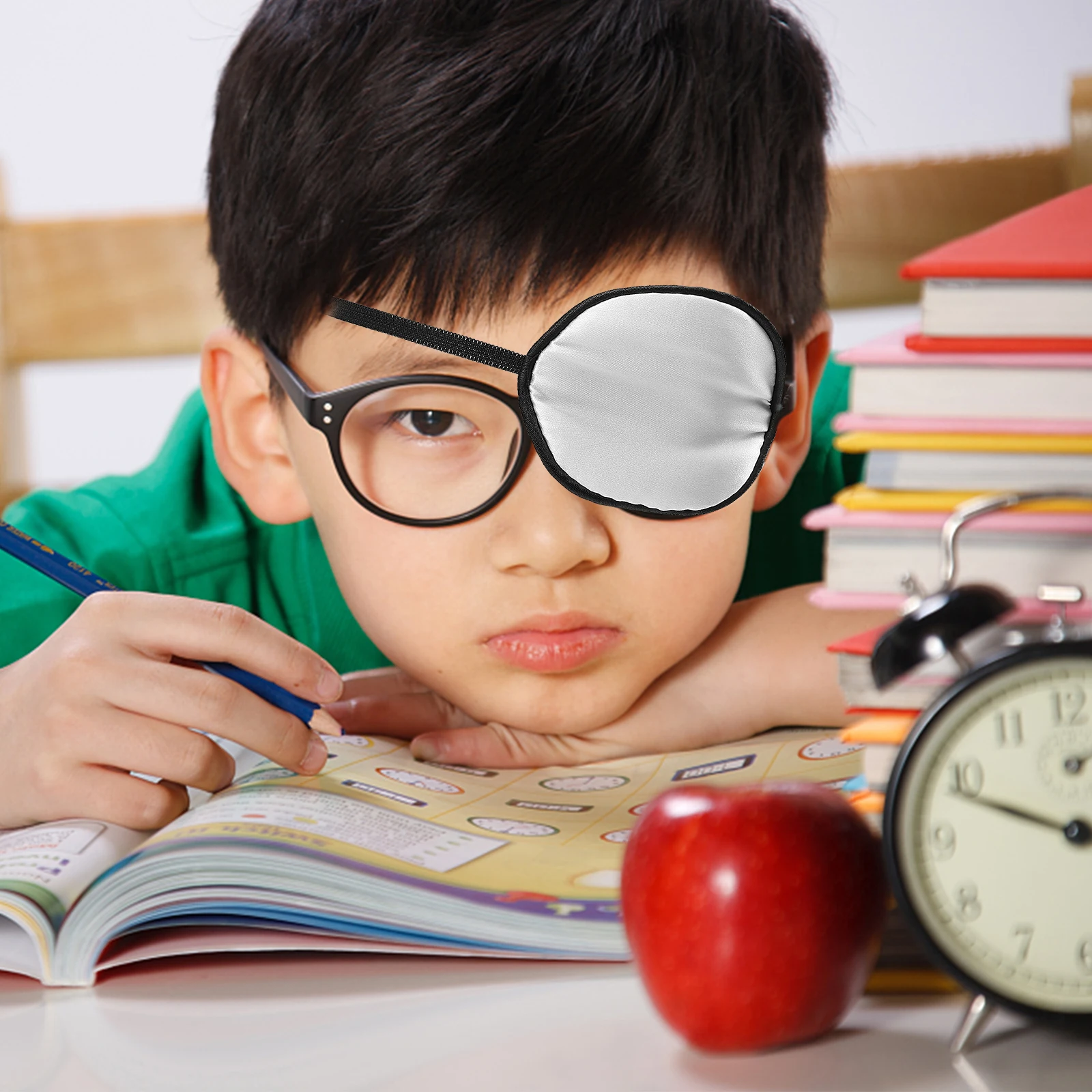 

Silk Mask Single Eye Patch Amblyopia Correction Light Blocking Kids Adults Elastic Strap Thick Material Safe Durable Skin