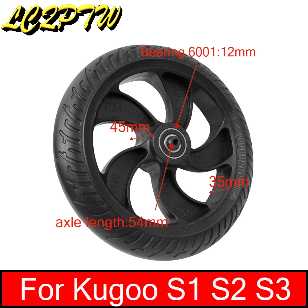 

Electric Scooter Solid Tires with Axle Shock Absorption Anti-Skid Scooter Hollow Vacuum Tyre for Kugoo S1 S2 S3 Rear Wheel