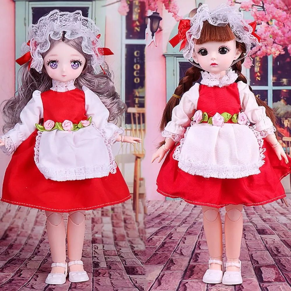 

Long Hair 30cm Bjd Doll with Clothes with Wig Make Up Ball Jointed Princess Dress Up BJD Dolls Anime Cute