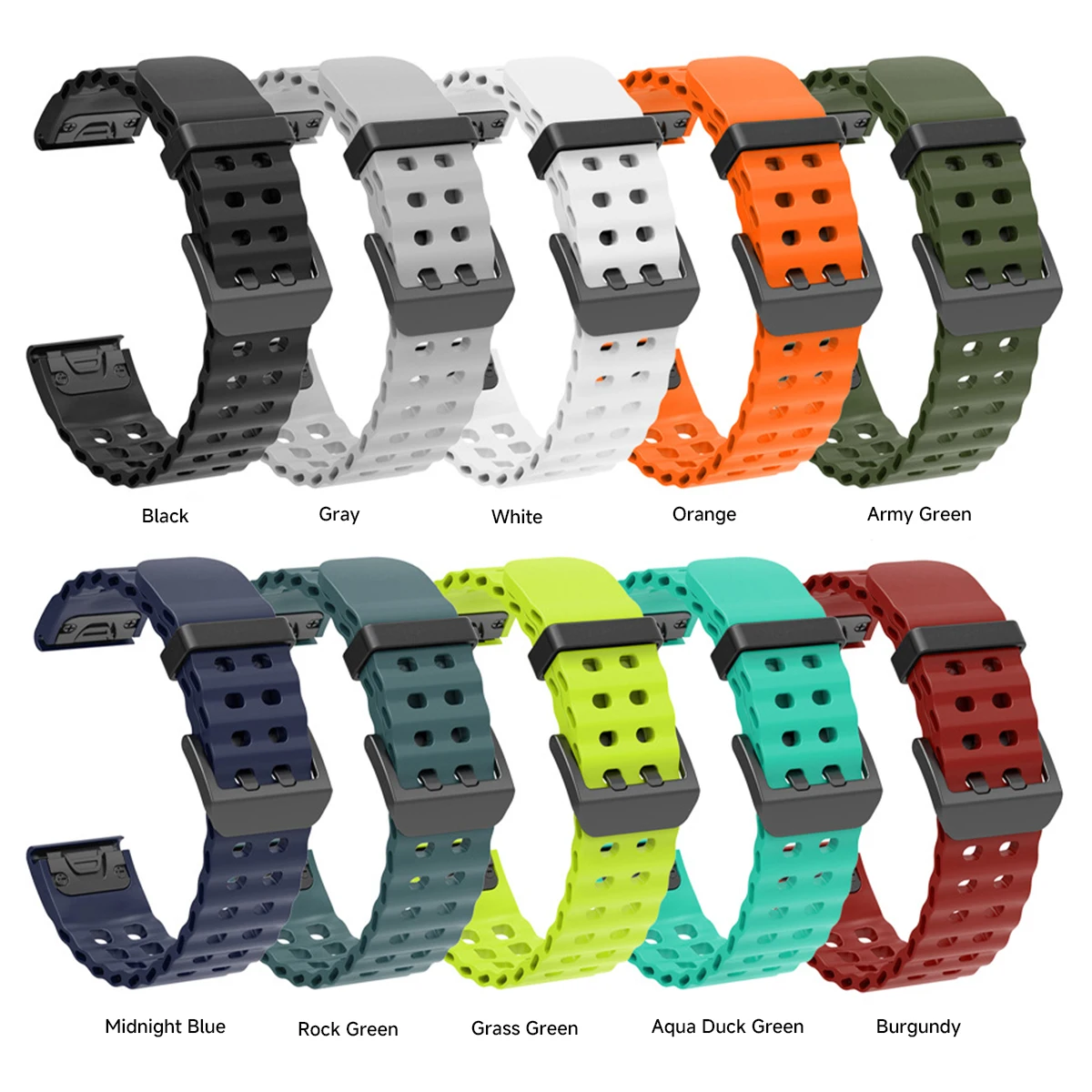 Силиконовый ремешок 26 мм 22 мм для Garmin QuickFit Band Fenix 8 47 мм 51 7X 7 7S 6X 6 Pro 5 5X Epix 2 Forerunner 965 955 945 Instinct 2