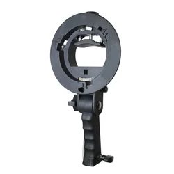 S Type Bracket Bowens Mount Holder With Handheld Grip Compatible With Speedlite Flash Softbox Snoot And Umbrella