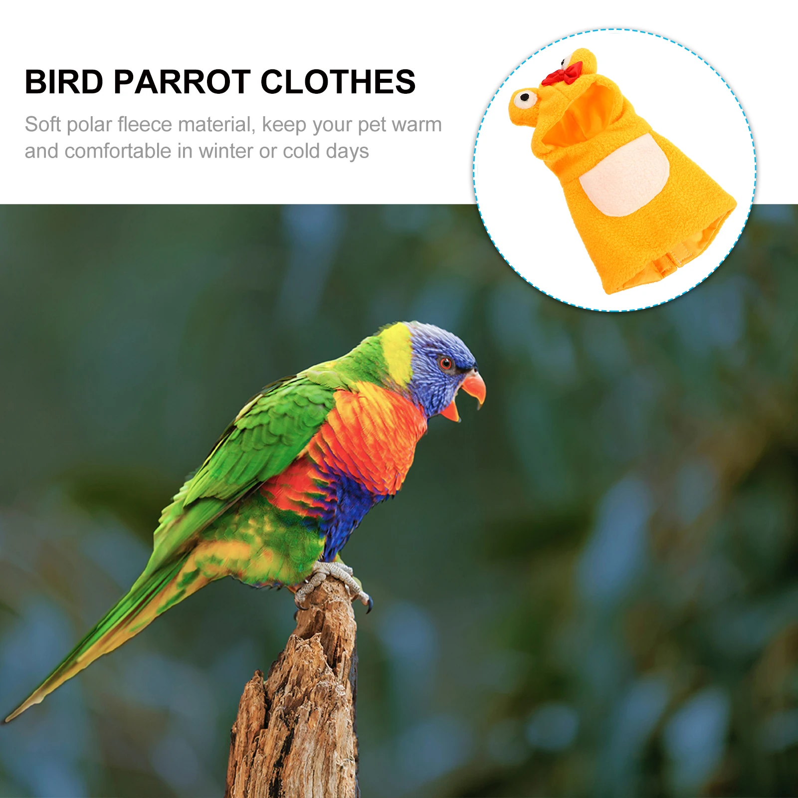 

Pet Bird Warm Hoodie Jumper Polar Fleece Costume Transformed Outfit Bird Costume Parrot Wear Winter Party Prop