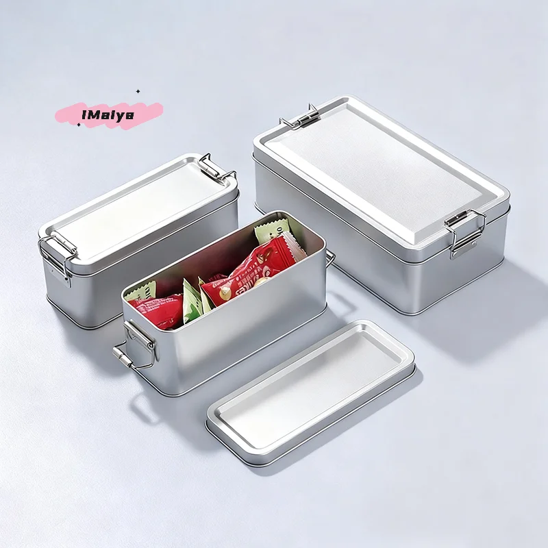 علب كوكي مستطيلة الشكل مع غطاء مقاوم للغبار لتخزين سطح المكتب للمطبخ المنزلي والحلوى والقهوة والشاي والشوكولاتة #6