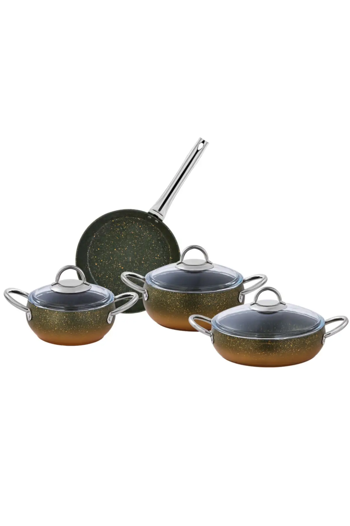 

DOLBOVI Milet granite surface 7 piece Gold Degrade casserole Set Cookware Set