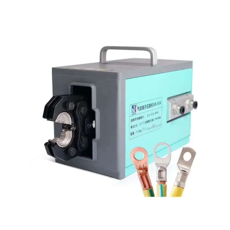 Pneumatic Terminal Crimping Machine 20A/50A Aviation Pin Tool Cold Press Positioning for 2.5-50mm² Electrical Wiring Crimp Tool