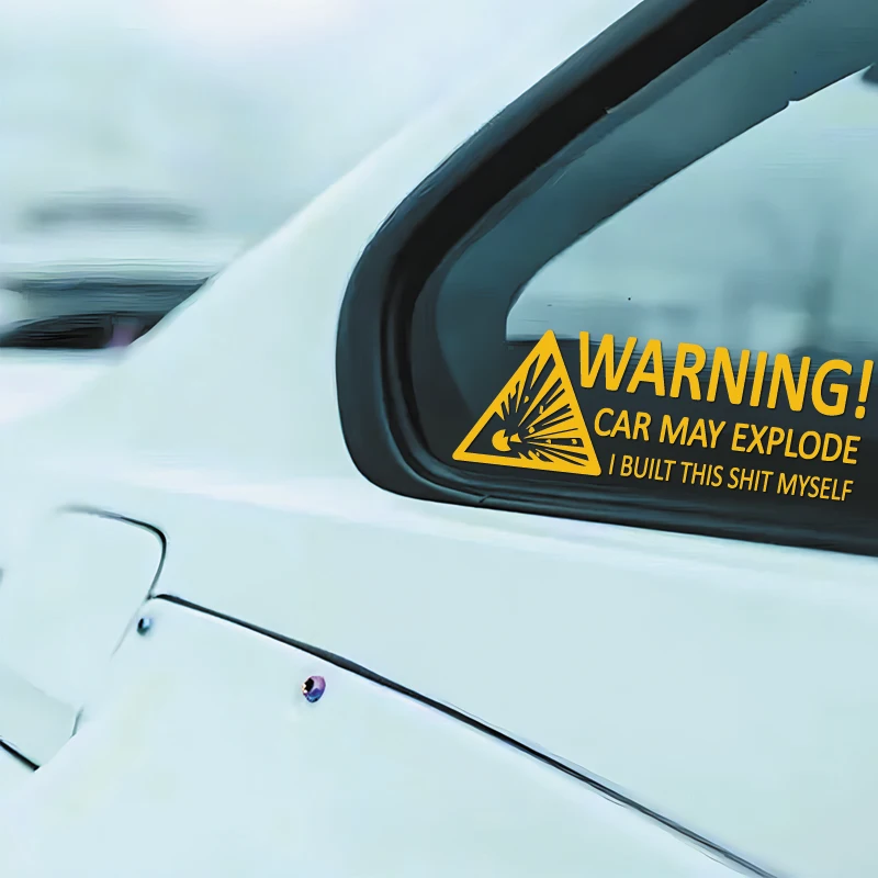 "تحذير! سيارة قد انفجار "ملصقات إبداعية ومضحكة، ملصق عالي الجودة للسيارات والشاحنات والدراجات النارية! لمظهر فريد من نوعه! #4