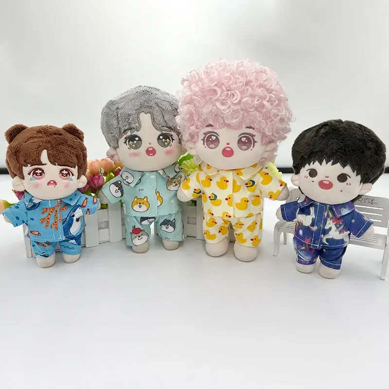 For 15/ 20cm Doll Clothes Kawaii Shirt Pajama Set Cotton Doll Clothing Fashion Dress Up Game Accessories Kids Toy Gifts