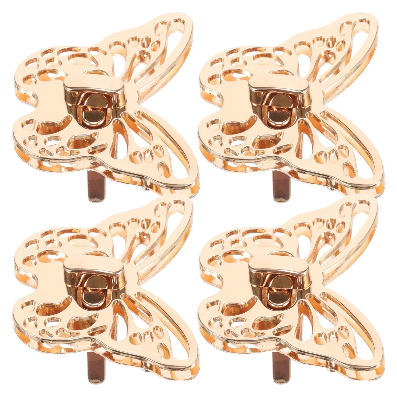 

4Pcs Butterfly Shaped Bag Locks Sturdy Metal Purse Clasp Fastener for Luggage Clutches Decorative Closures DIY Hardware