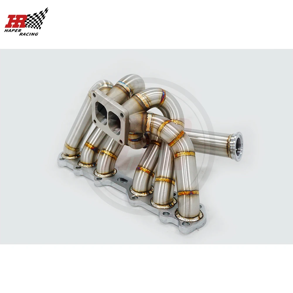 HAPER RACING SS304 Collector Casted 3mm Steam Pipe T4 Twin Scroll Turbo Manifold For Supra JZA70JZX90 1JZ-GTE NON VVTI 1989-1993