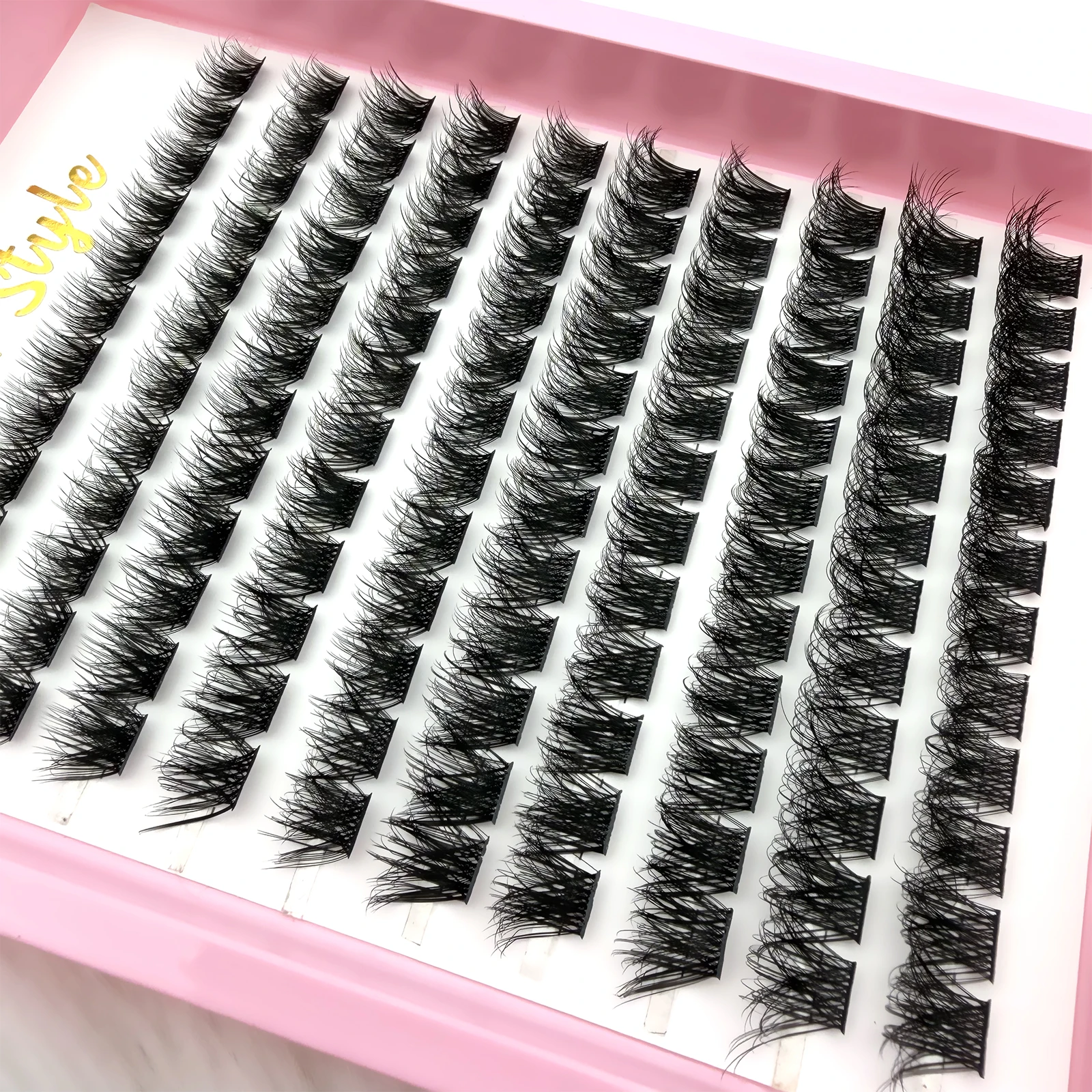 Wimperncluster, 120 Stück, Cluster-Wimpern, 8–16 mm, einzelne Wimpernverlängerungen, natürlicher Look, Wimpern, D-Locken, flauschige Cluster-DIY-Wimpern – Detail 5