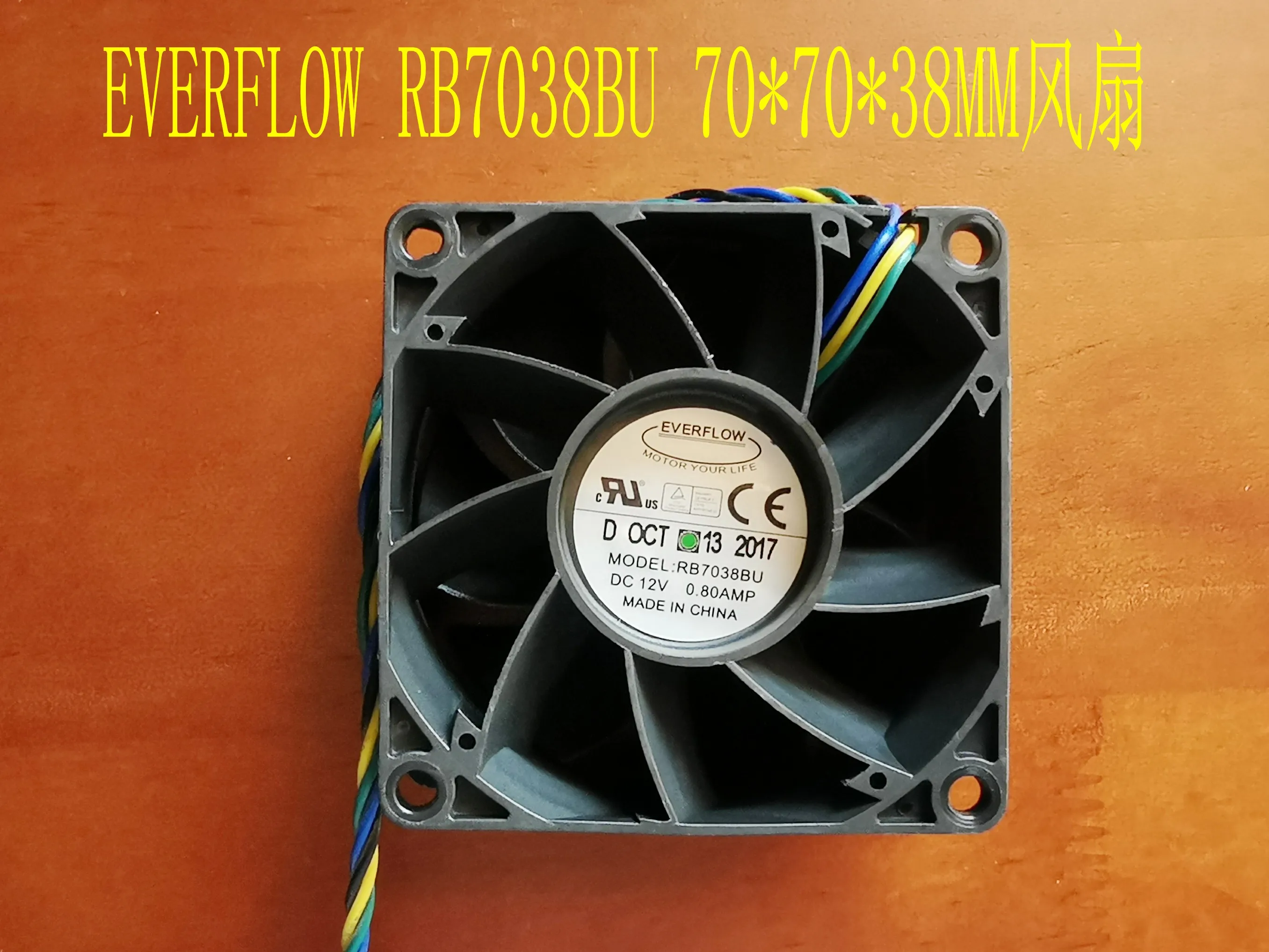 

New FOr EVERFLOW RB7038BU 70x70x38MM 7038 70mm DC12V 0.80A 4Lines Computer Cooling Fan Pwm