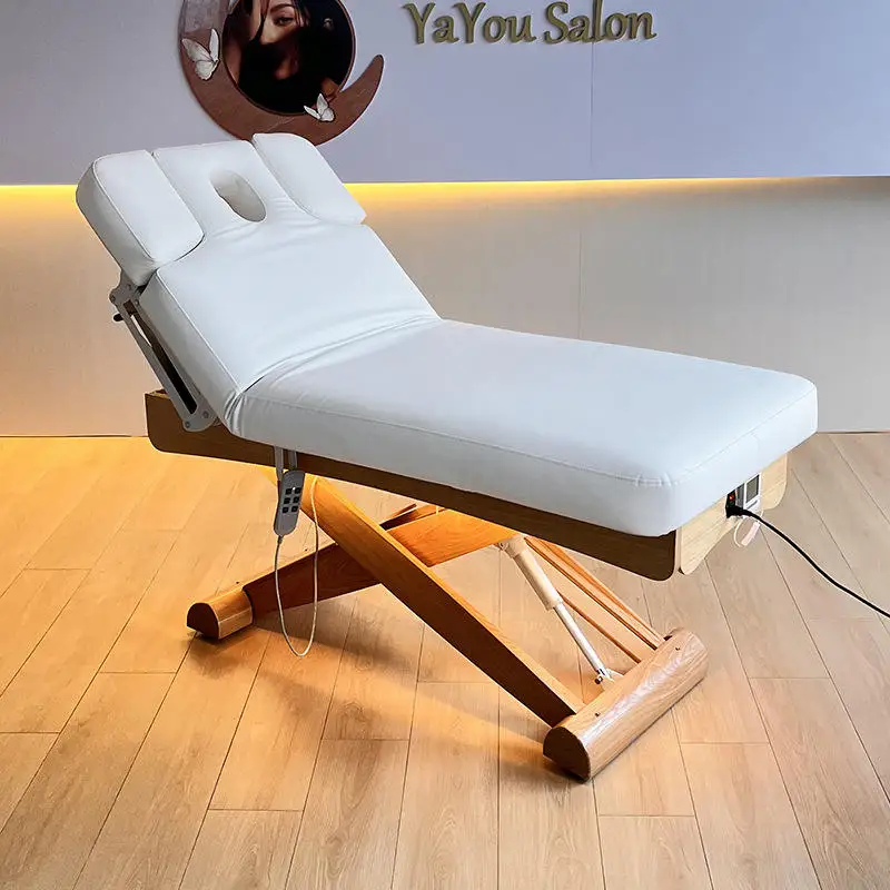 Luxury Heated Memory Foam Facial Bed With Electric Adjustment For Spa And Salon