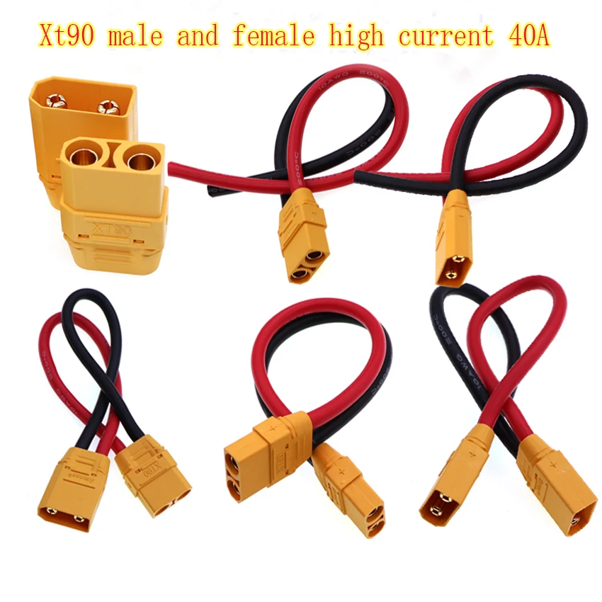 XT90 H Male Female Connector Plug Pigtails 10AWG Silicone Wire RC Battery Cable For RC Model Aircraft Electric Vehicle UAV