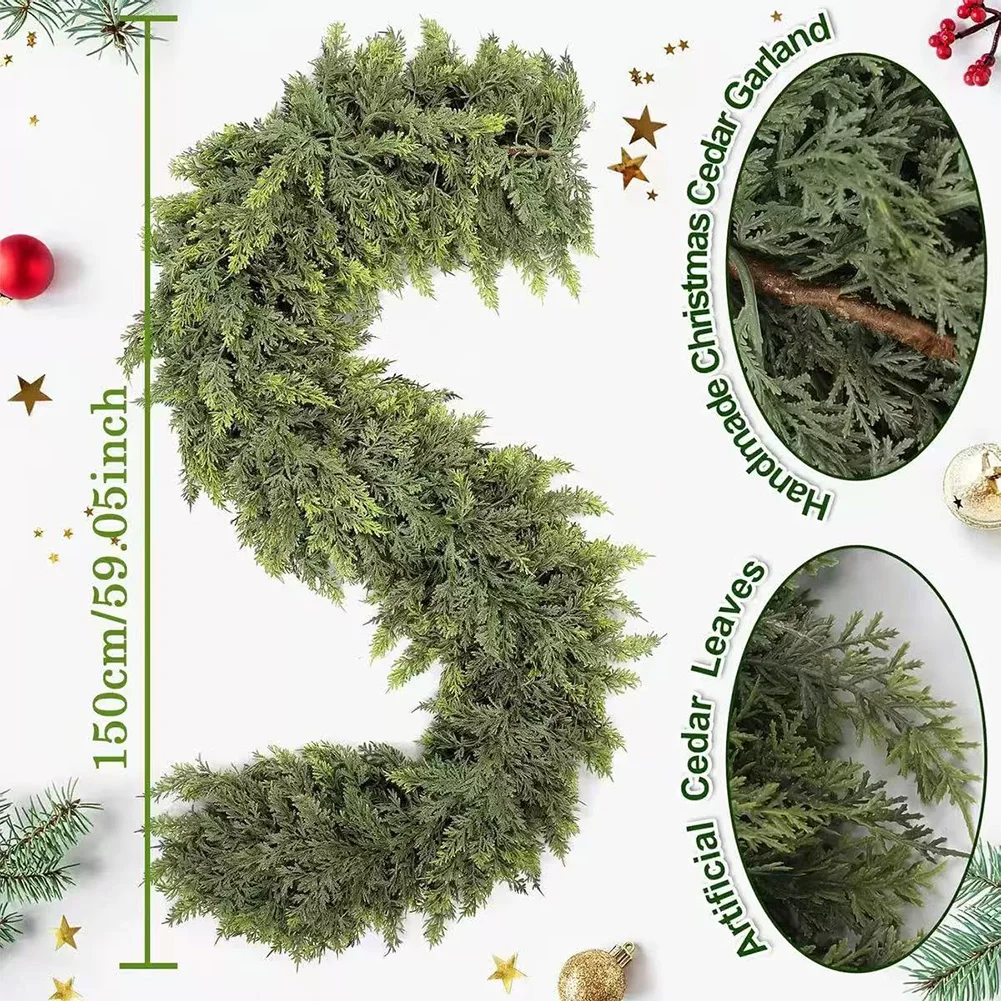 

Indoor Outdoor Decor Cedar Decor Festive Atmosphere Classic Green Design Flexible And Shapable Generous 59 Inch Length