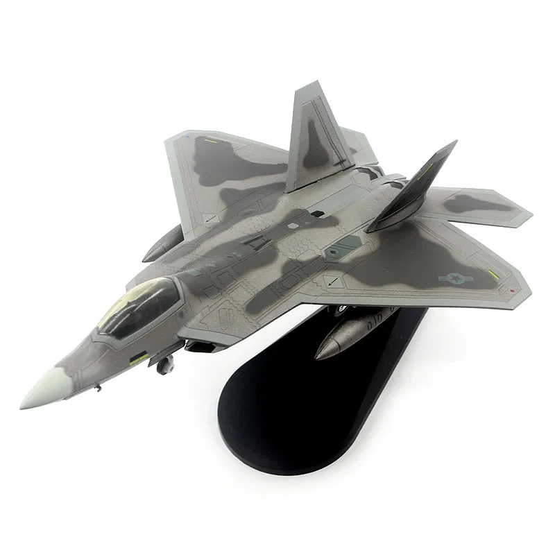 Diecast 1:100 Scale United States Air Force F-22A Fighter Original Finished Alloy Model Simulation Static Collectible Toy Gift