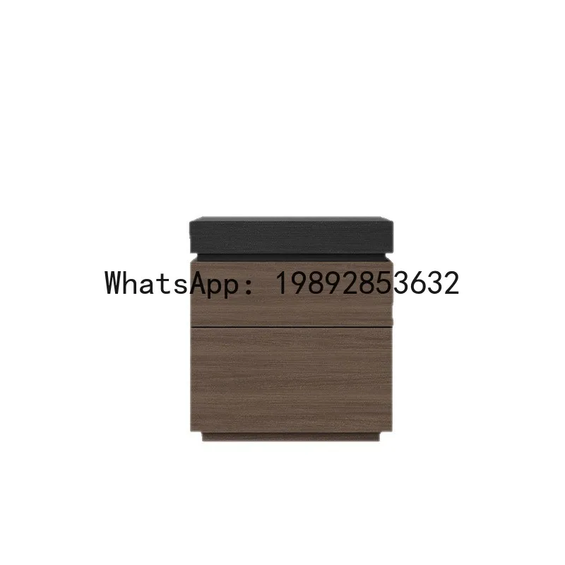 BF Italian Minimalist Bedside Table Home Bedroom Solid Wood Compartment with Concealed Light Luxury High-end Storage Cabinet