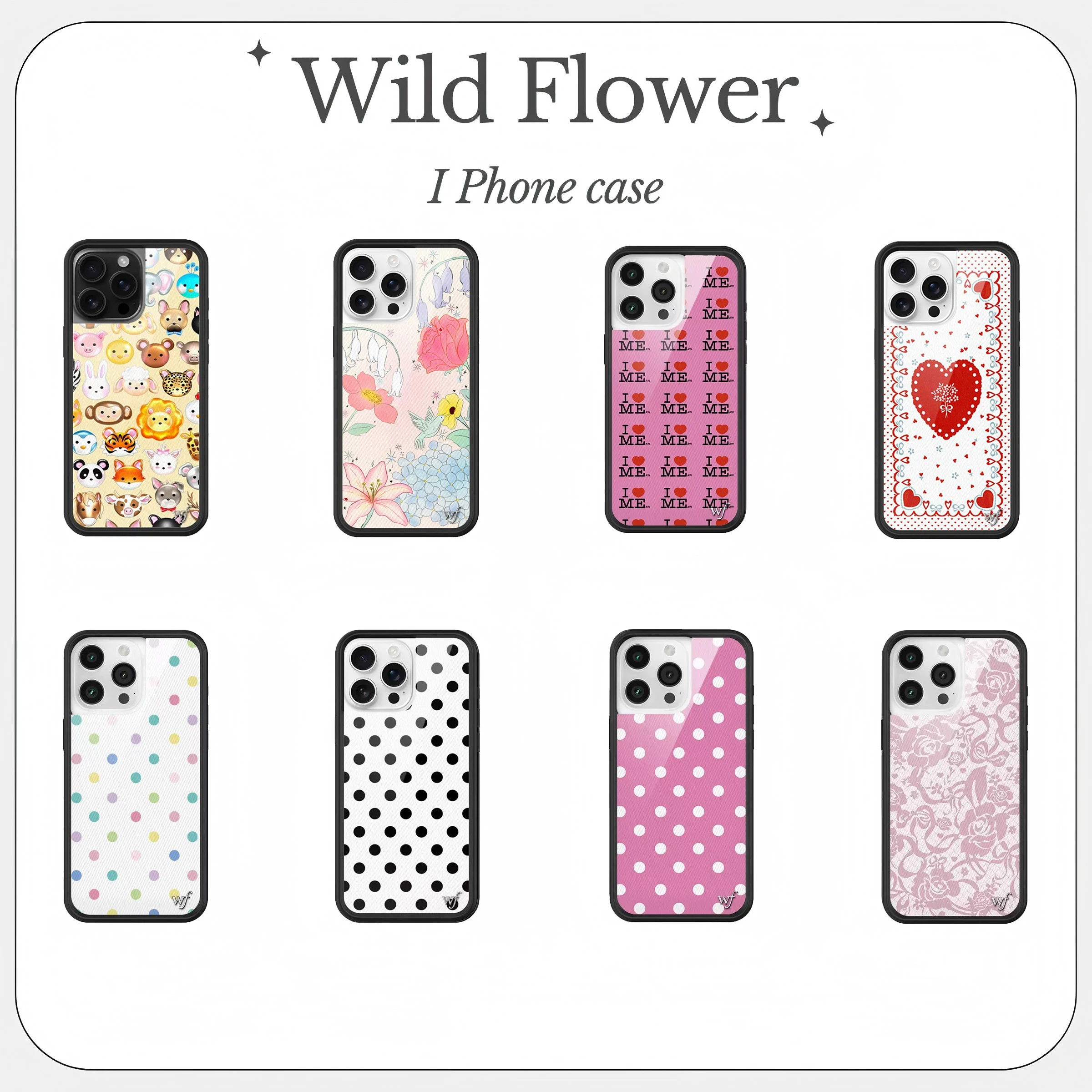 

Wildflower 3D Ins butterfly Phone Case for iPhone 16 15 14 13 12 Pro Max Plus 16pro 15pro WF Cute Cartoon Cover Funda