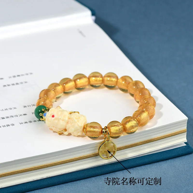 Original Tara Gold Foil Glass Bracelet Candy Heart Agate Best Friend Jewelry Holiday Gift