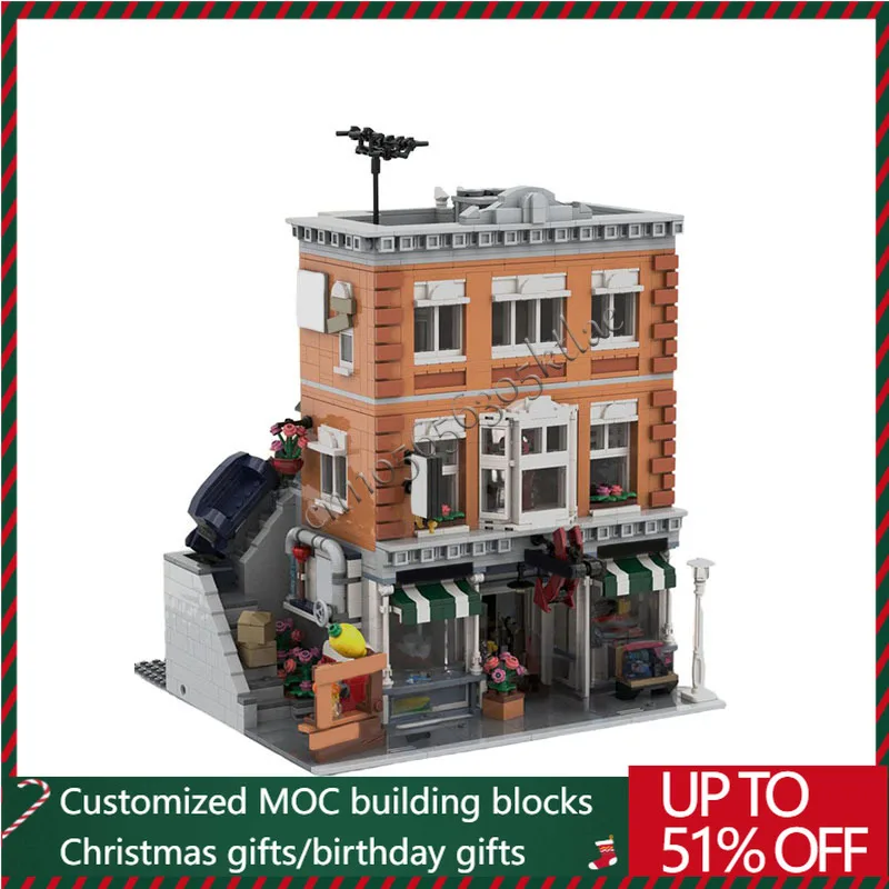 

3152 PCS MOC City Street View Modular Hardware Store and Apartment Renovation Model Architecture Building Block Bricks Toys Gift
