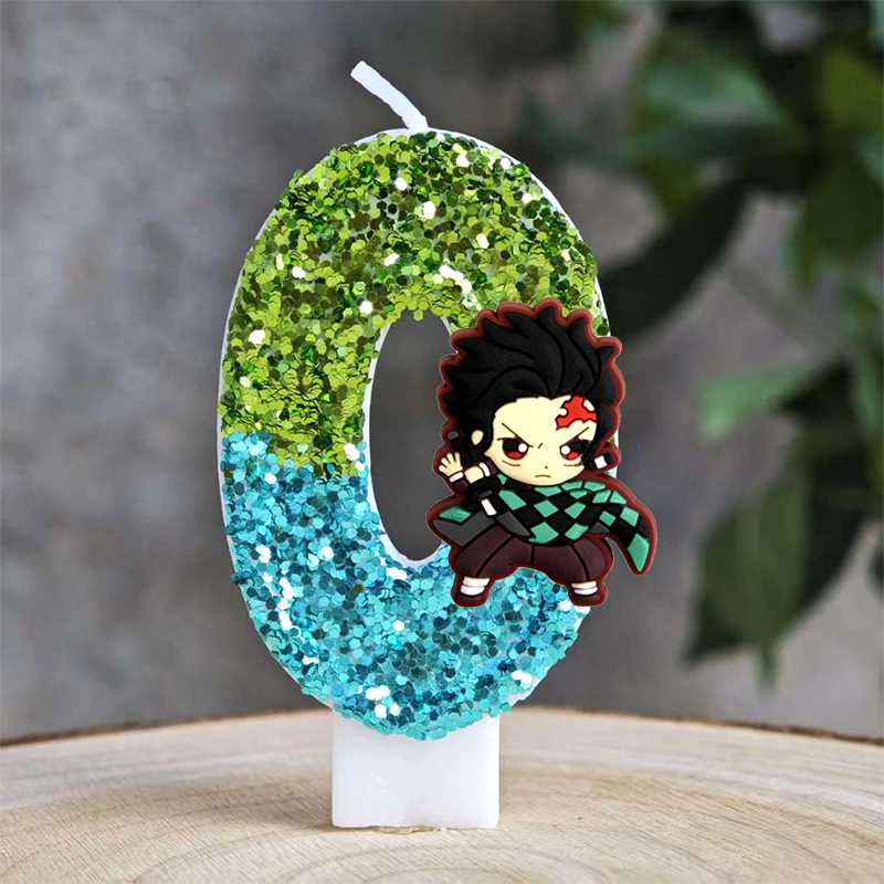 Demon Slayer Tortendekoration Kerzen Kimetsu No Yaiba Themenparty Kerzen Kinder Geburtstagstorten-Deko