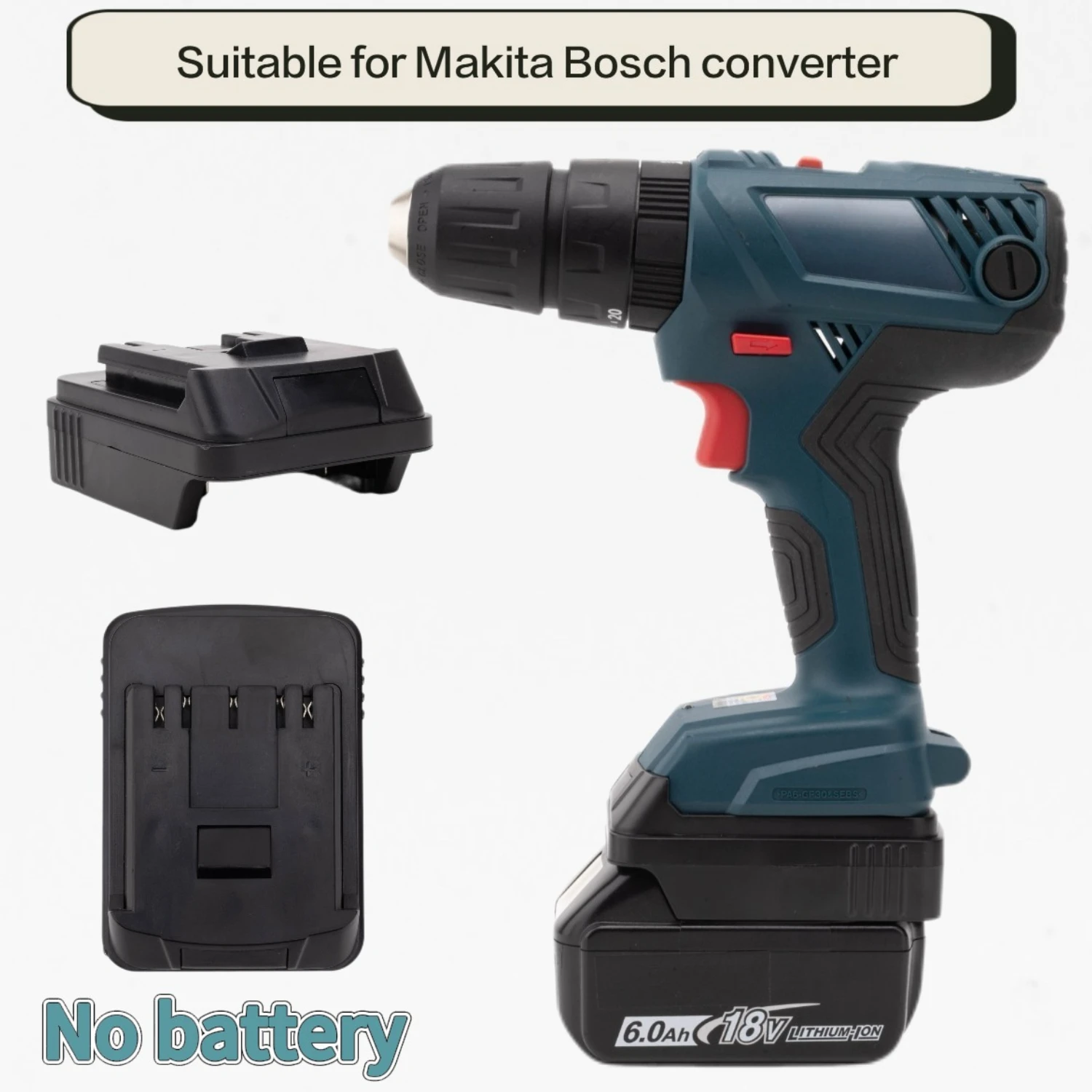 

Adapter Converter Suitable for Makita 18V Lithium Battery, Suitable for Bosch 18v Battery Cordless Drilling Tools (No Battery)