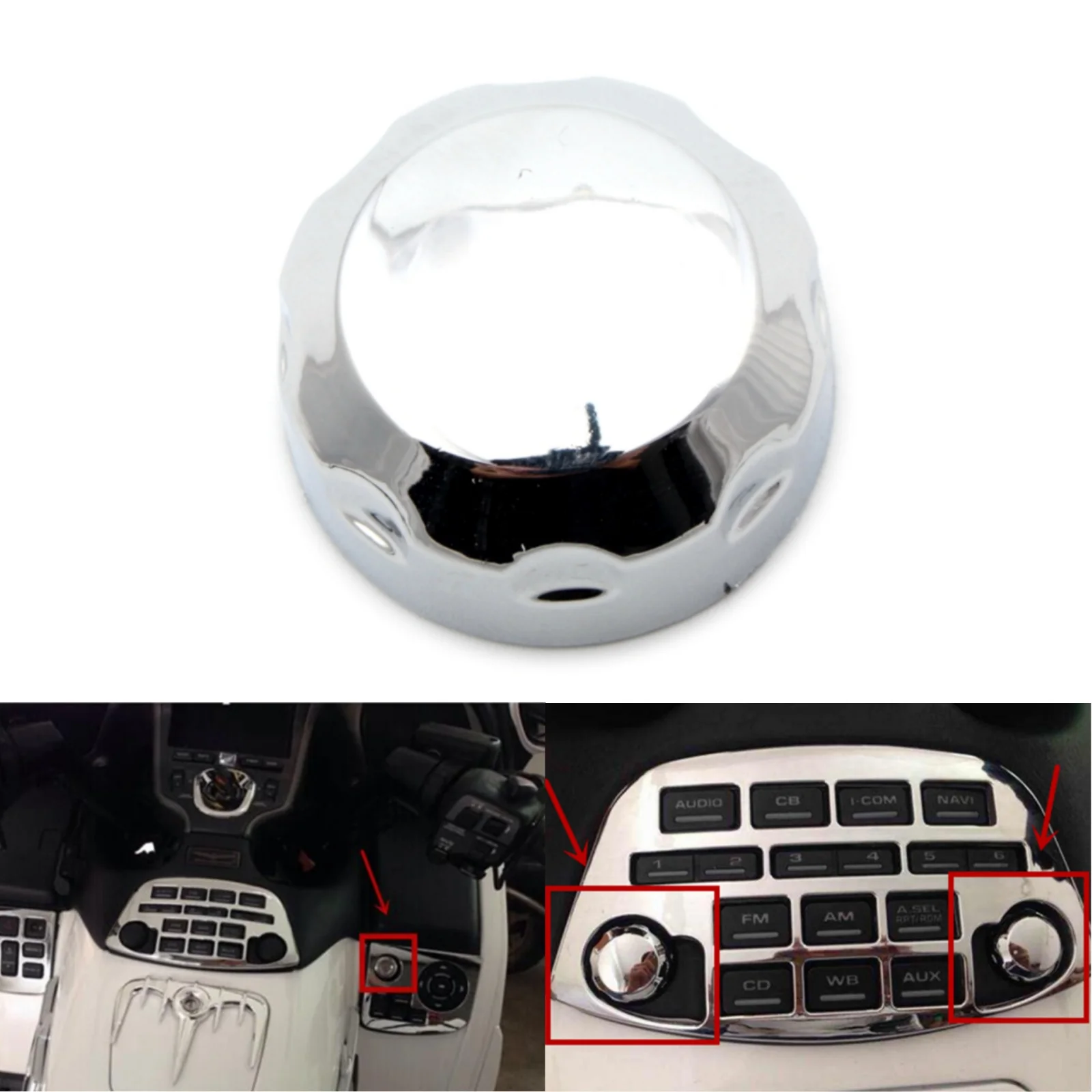 

Motorcycle Chrome Decoration Accessories Radio Accent Panel Knob Cover For Honda Goldwing GL 1800 GL1800 2001-2010 2011 1pc