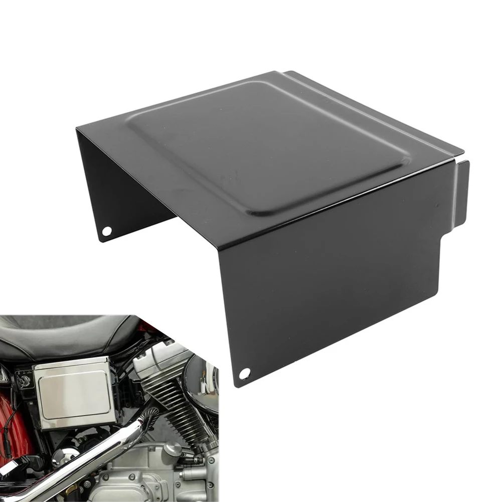 Black Metal Motorcycle Battery Box Cover For Harley Davidson Dyna FXD Sportster XLH 1200 883 1997-2003